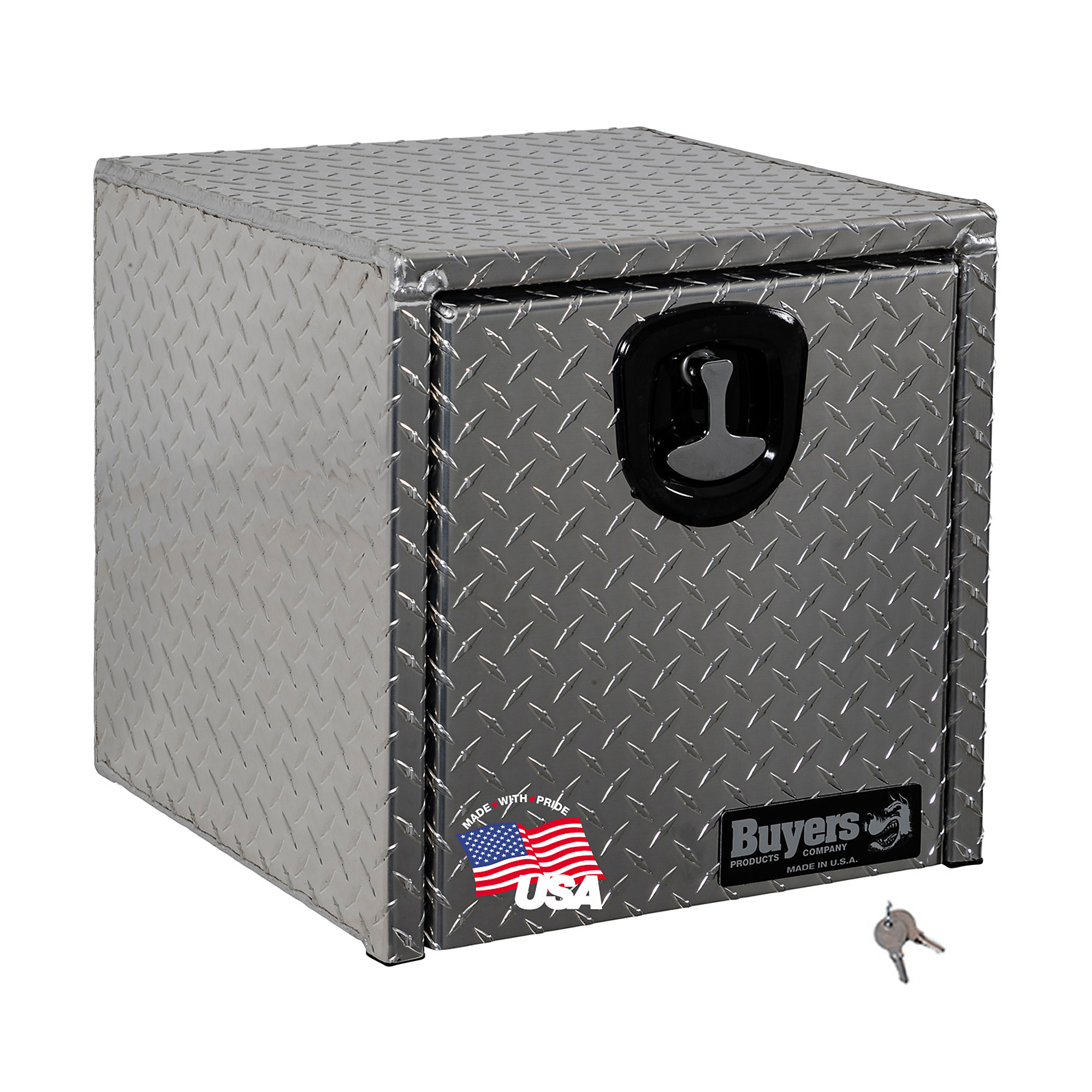 Buyers Products, 18x18x18 Diamond Tread Alum Underbody Truck Box, Width 18 in, Material Aluminum, Color Finish Diamond Plate Silver, Model# 1705101
